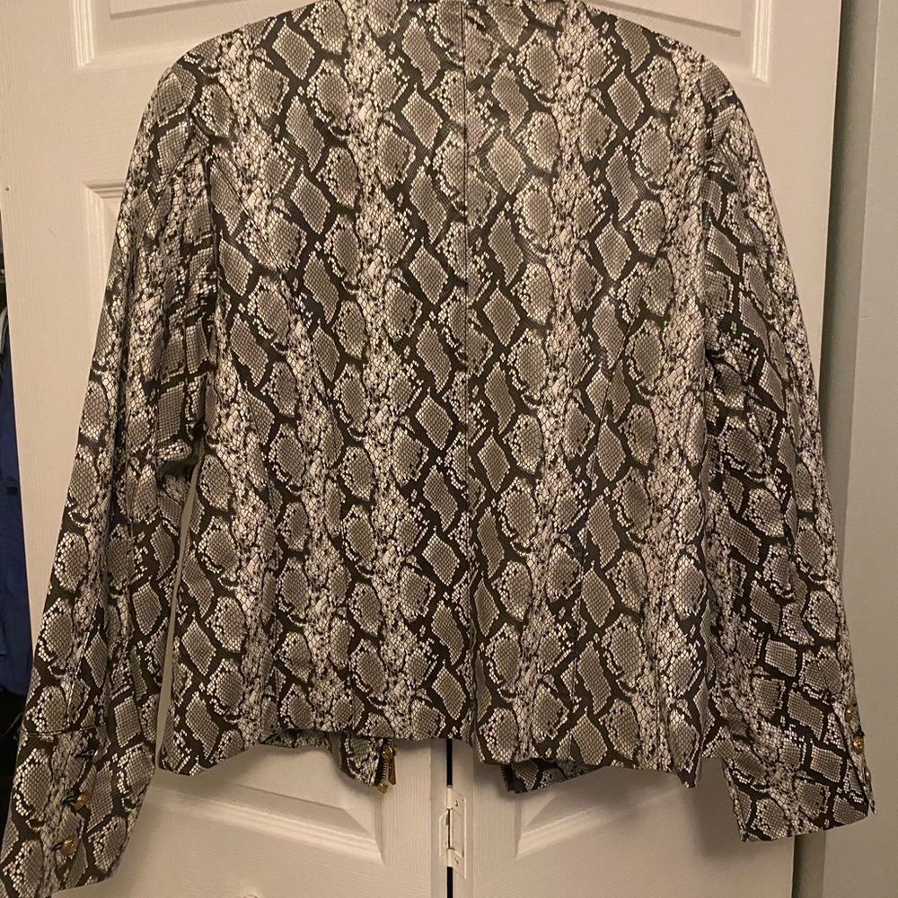 Calvin Klein Black and Gray Blazer with Snakeskin Print - Picture 3 of 4